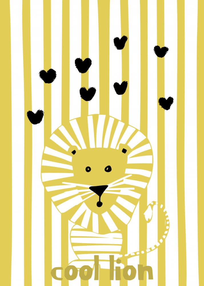 Cool Striped Lion by Annick — canvas wall art