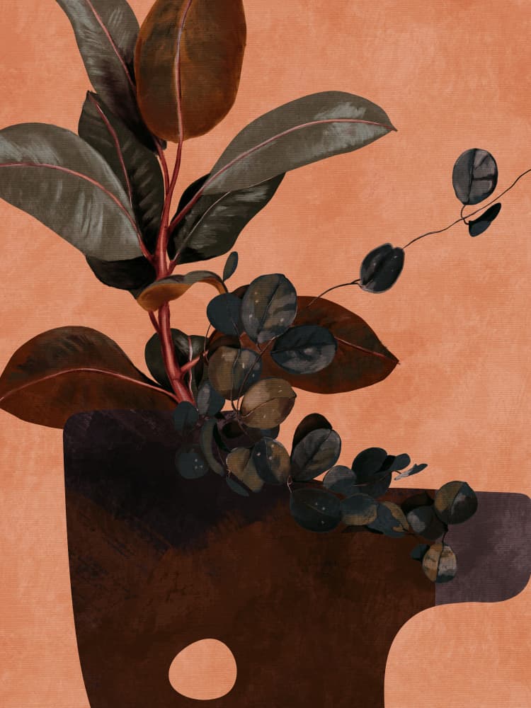Leaves More 6 Red by Ana Rut Bre — canvas wall art