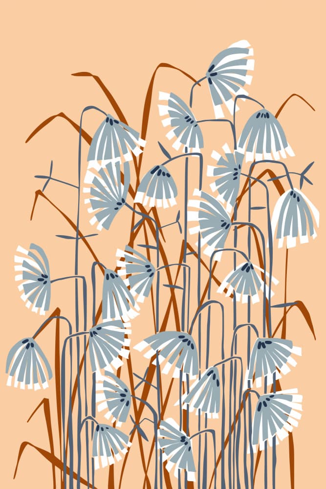 Soft Blue Reeds by Annick — canvas wall art