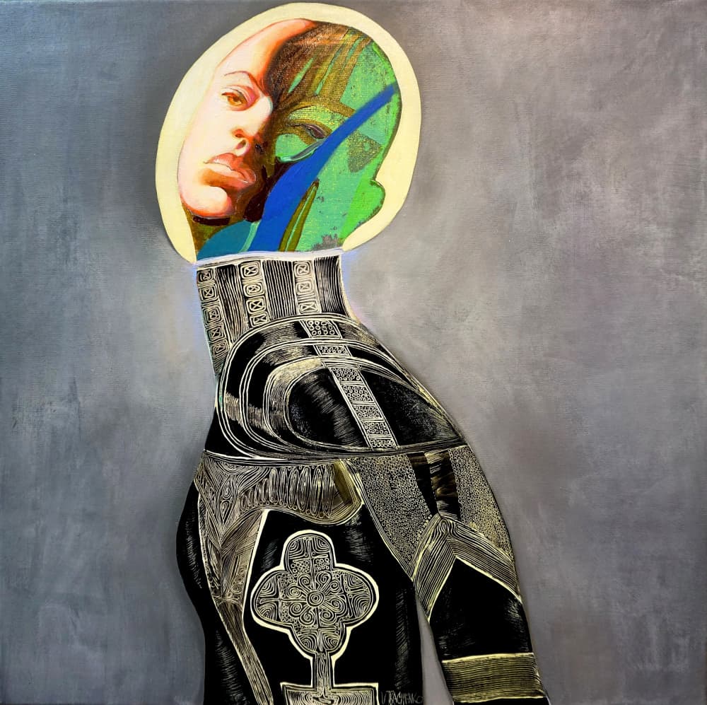 Modern Abstract Portrait by Victor Tkachenko — canvas wall art