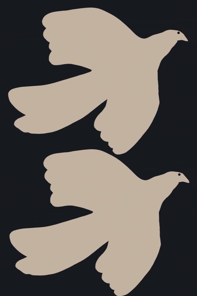 Flying Peace Doves by Melloi Art Prints — canvas wall art