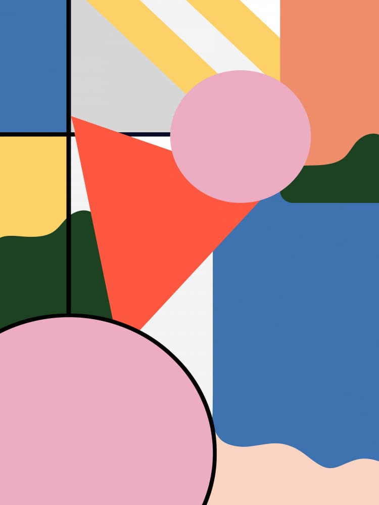 Playful Geometric Abstract by Ninola Design — canvas wall art