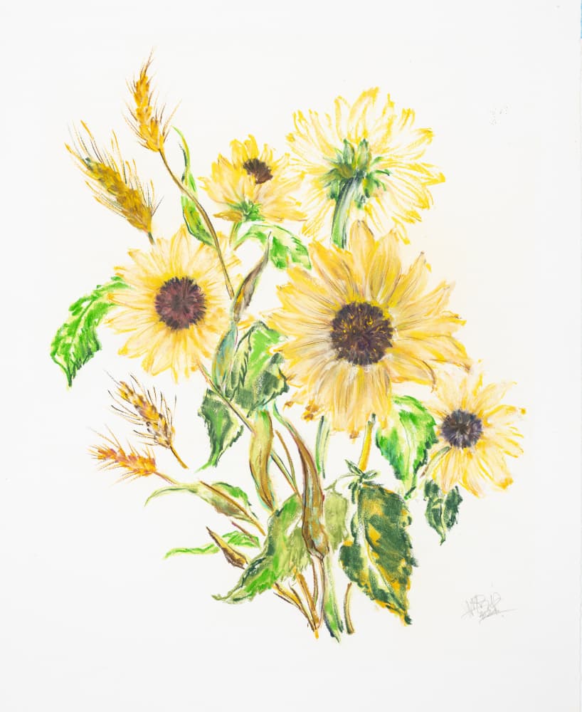 Golden Sunflowers and Wheat