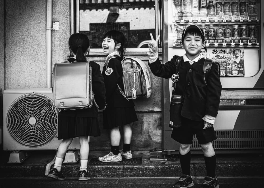 Happy Japanese School Kids by Marco Tagliarino — canvas wall art