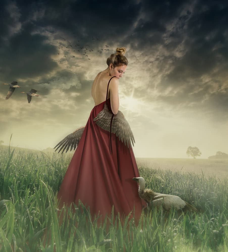 Ethereal Woman with Wings by Svetlana Melik-Nubarova — canvas wall art