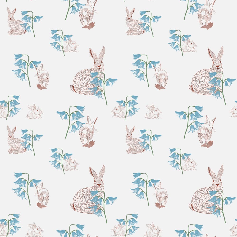 Bluebell Bunnies by Charlotte Trudgett — canvas wall art