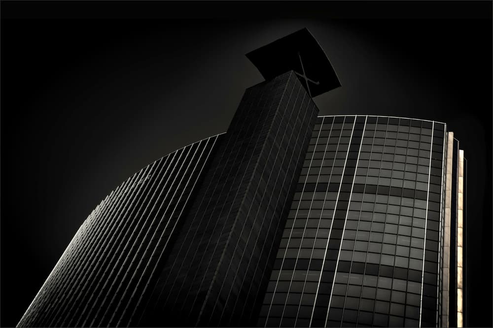 Dark Modern Skyscraper by Gilbert Claes — canvas wall art