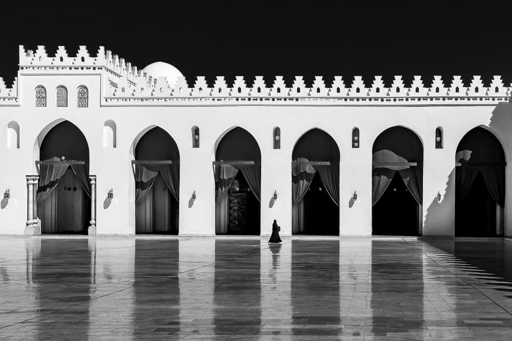 Mosque Courtyard Reflections by Abdullah Abuzaid — canvas wall art
