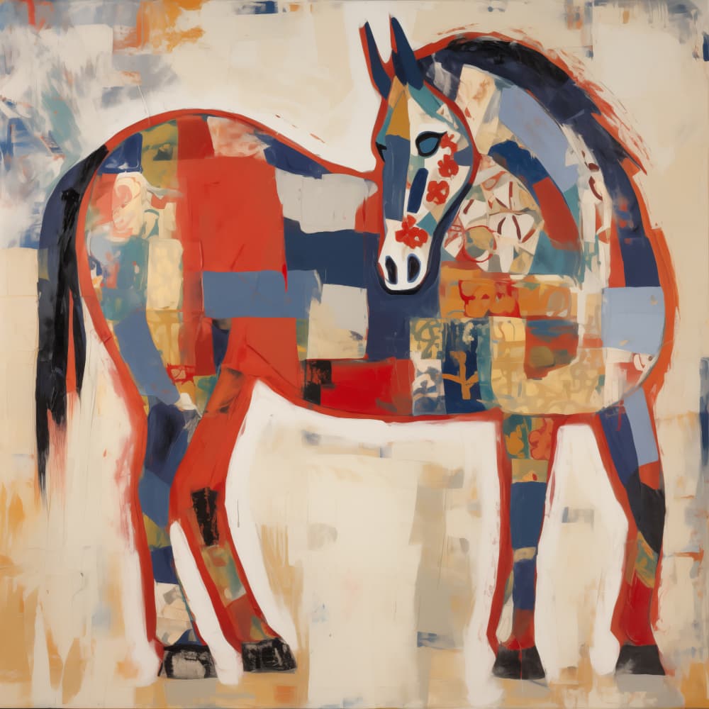 Vibrant Patchwork Horse