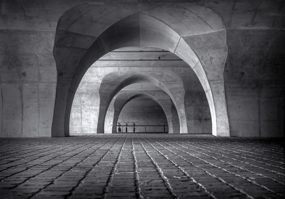 Deep Concrete Arches by Jef Van den Houte — canvas wall art