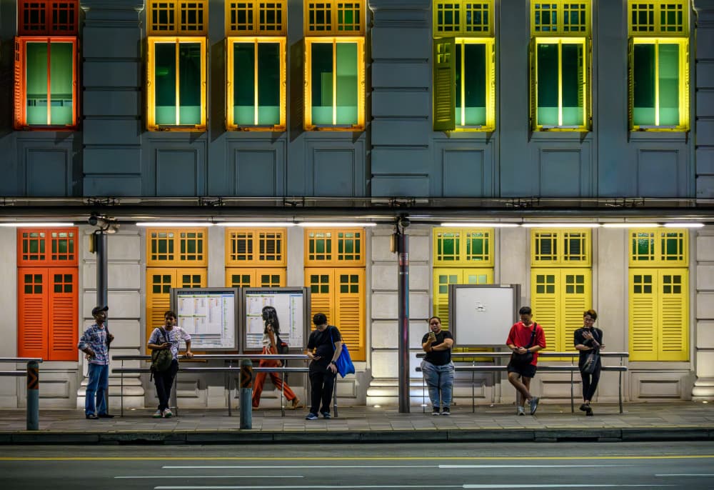 Vibrant City Windows by Craig Harding — canvas wall art