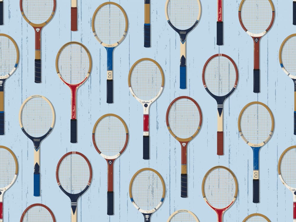 Vintage Tennis Rackets by Alexandra Weise — canvas wall art