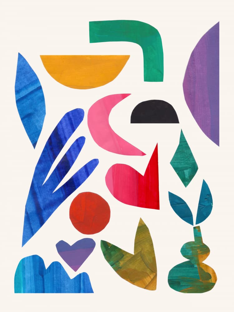 Colorful Abstract Shapes by Ejaaz Haniff — canvas wall art