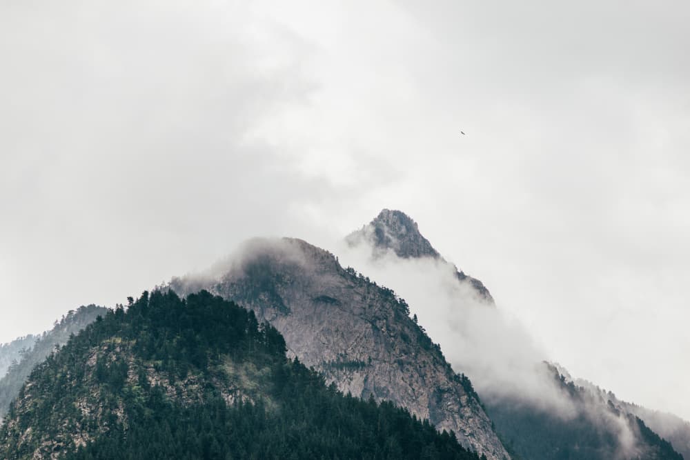 Misty Mountain Peaks by Javier Pardina — canvas wall art