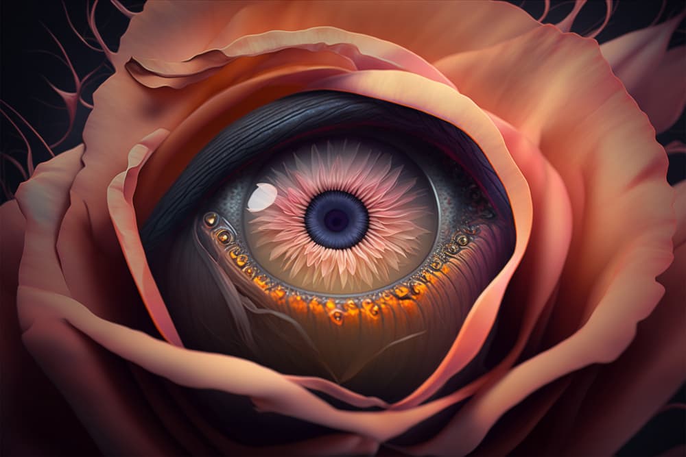 Surreal Rose Eye by Bernardine de Laat — canvas wall art