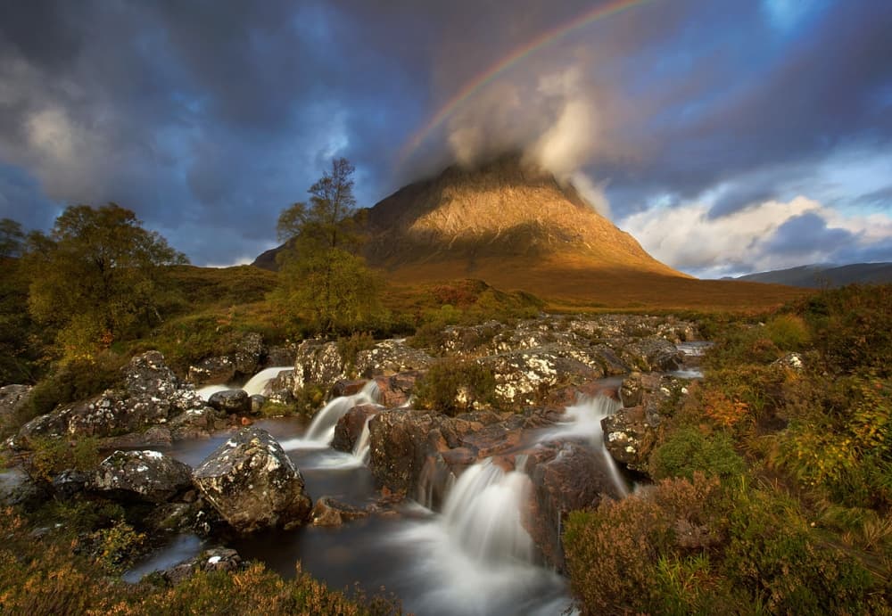 Dramatic Mountain Rainbow by Krzysztof Nowakowski — canvas wall art