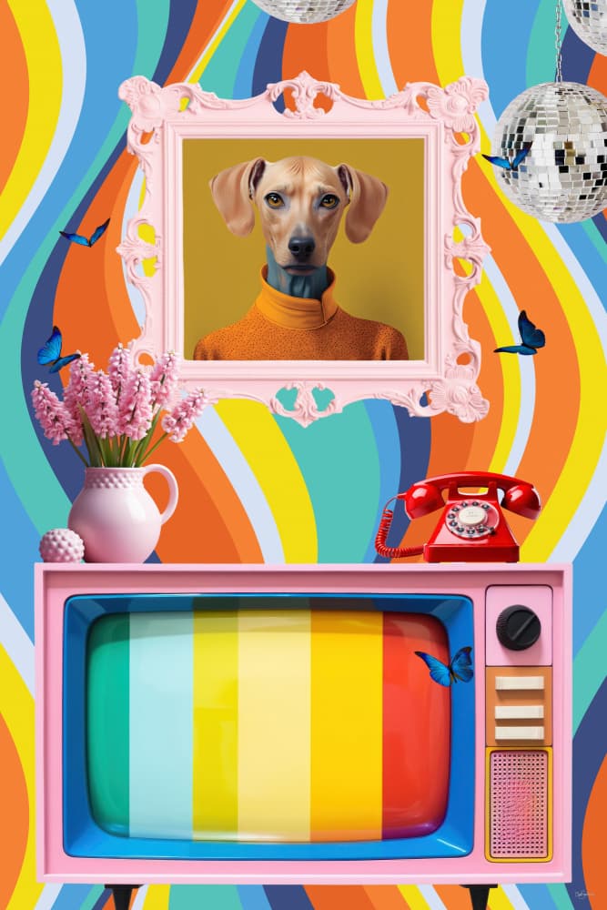 Groovy Doggie #4 by Sue Skellern — canvas wall art