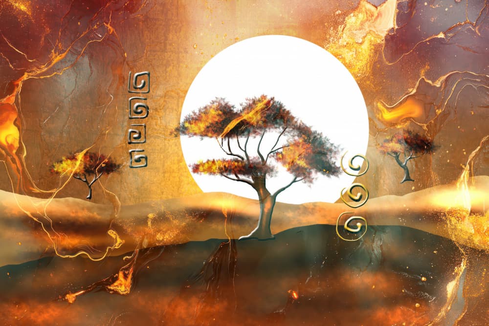 Golden African Sunset by Rafal Kulik — canvas wall art