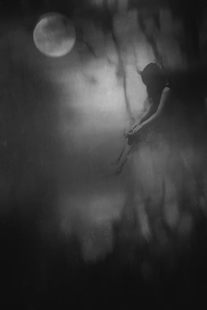 Moonlit Foggy Silhouette by Jay Satriani — canvas wall art