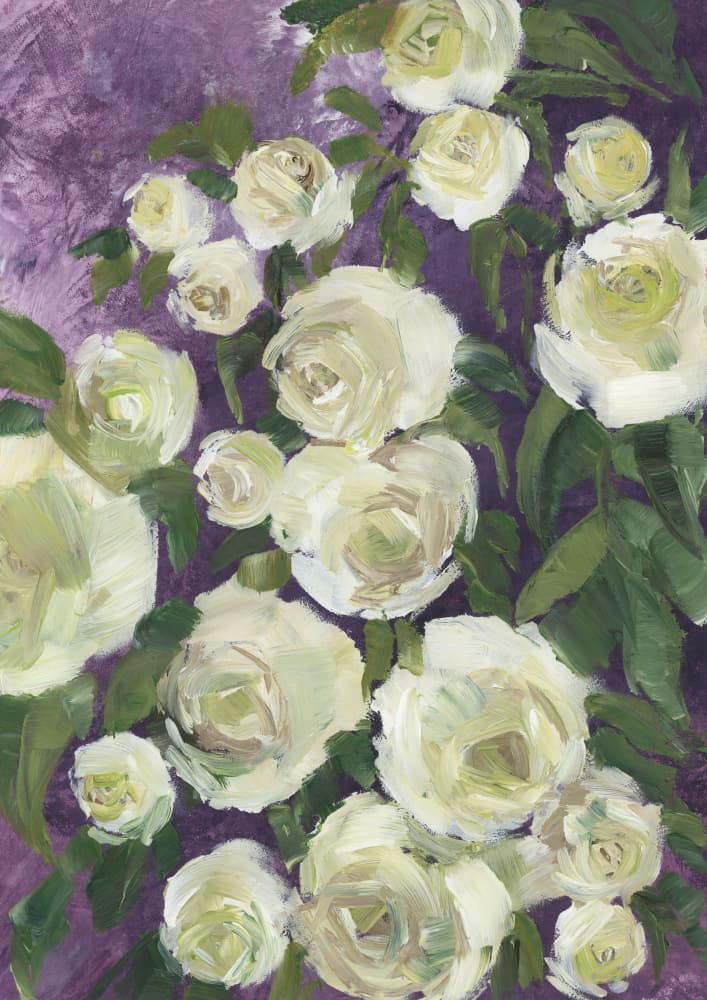 Purple Rose Garden by Rosana Laiz Blursbyai — canvas wall art