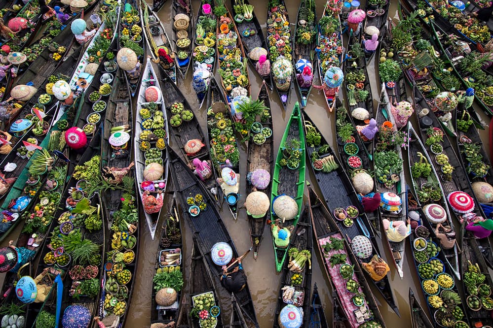 Vibrant Floating Market by Insan Kamil — canvas wall art