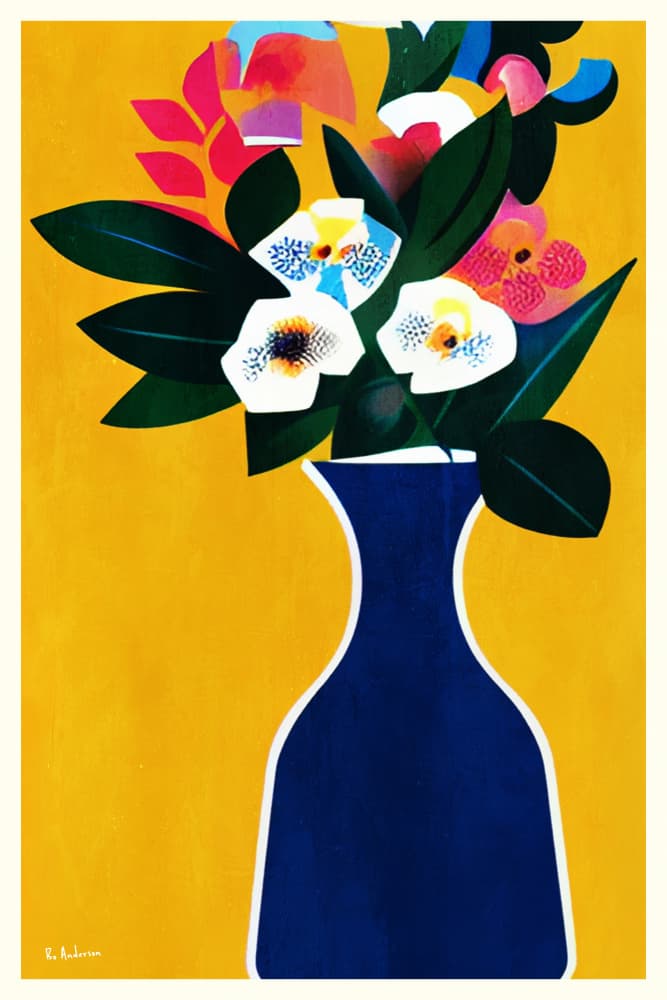 Vibrant Floral Arrangement by Bo Anderson — canvas wall art