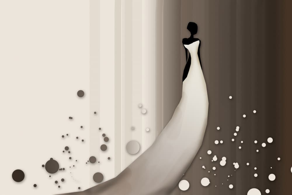 Elegant Dress Silhouette by Rafal Kulik — canvas wall art