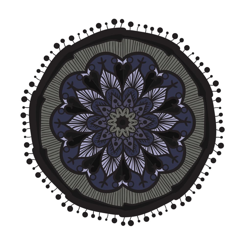 Dark Floral Mandala by Marika Barsrsind — canvas wall art