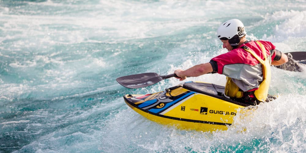 Whitewater Kayak Action by Serge Grop — canvas wall art