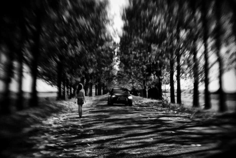 Blurred Road Solitude by Codrin Lupei — canvas wall art