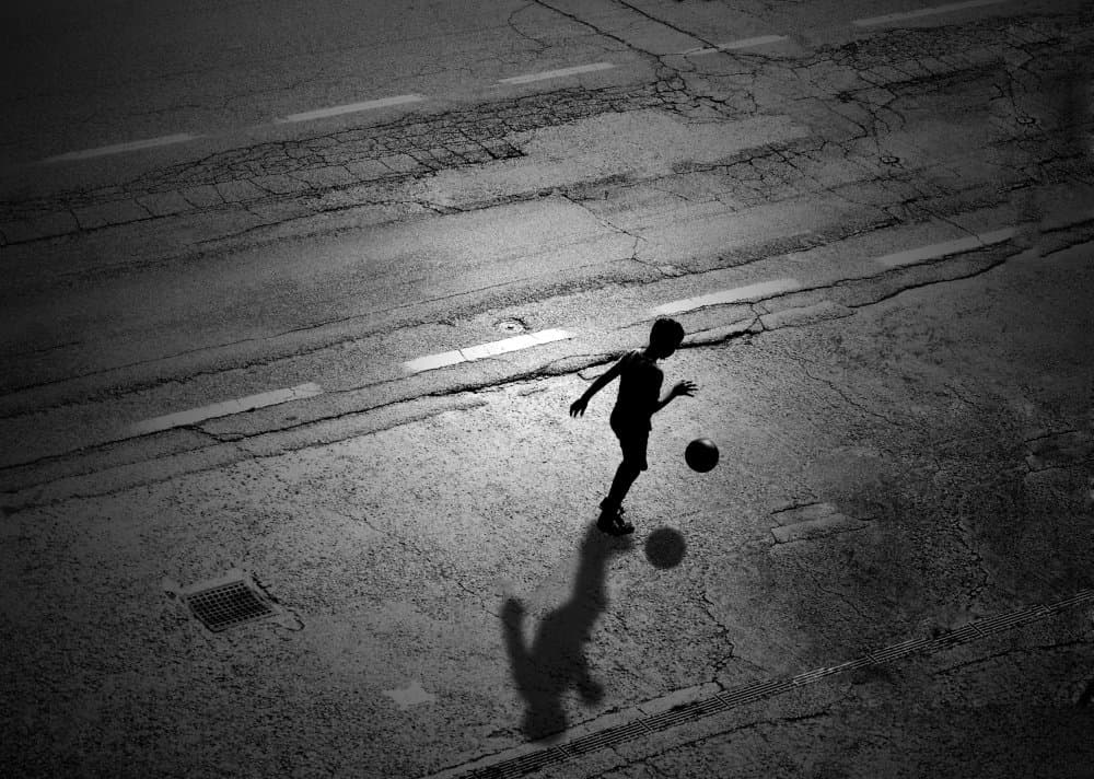 Street Soccer Shadow by Francesca Ferrari — canvas wall art