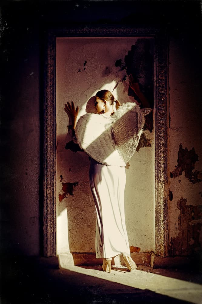Elegant Woman Golden Light by Ruslan Bolgov — canvas wall art