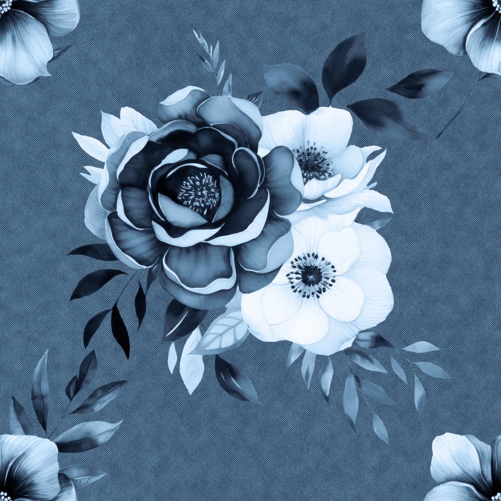 Elegant Blue Botanicals by Bilge Paksoylu — canvas wall art