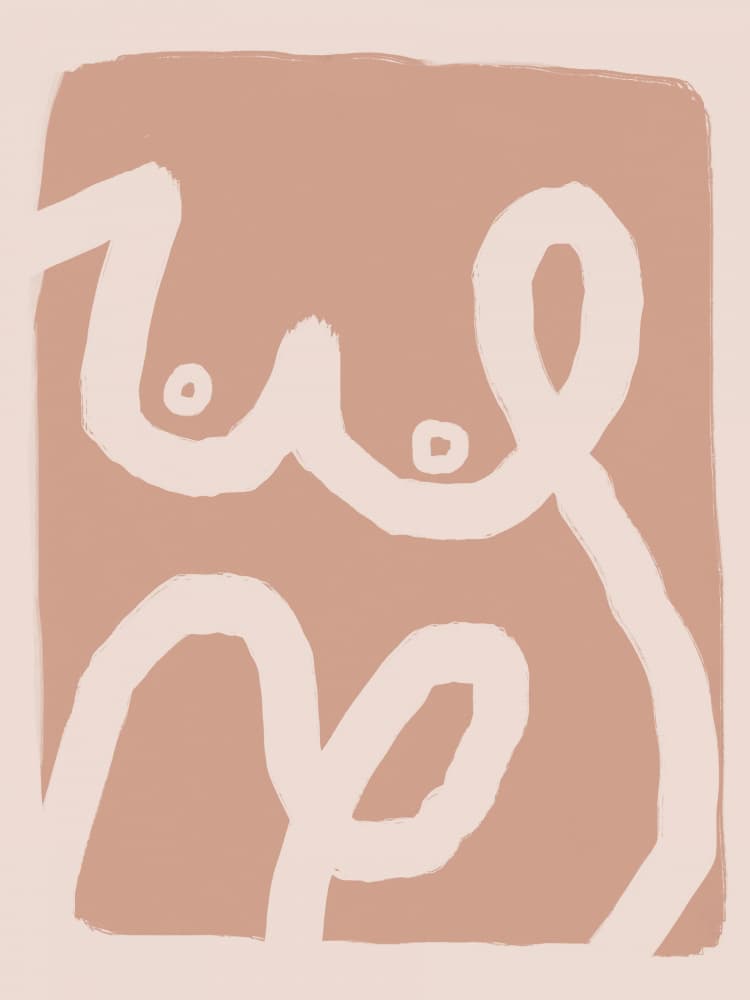Blush Nude Body Lines by Little Dean — canvas wall art