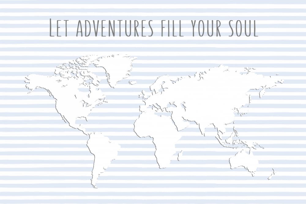 Adventure World Map by Martina — canvas wall art