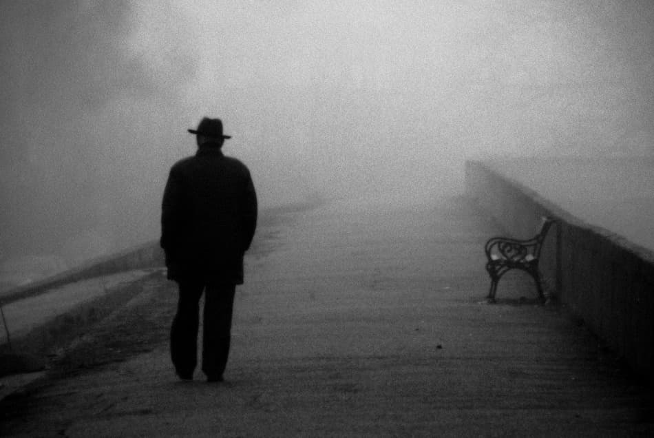 Solitary Figure In Mist by Codrin Lupei — canvas wall art