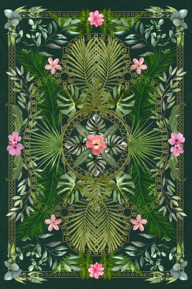 Lush Tropical Mandala by amini54 — canvas wall art