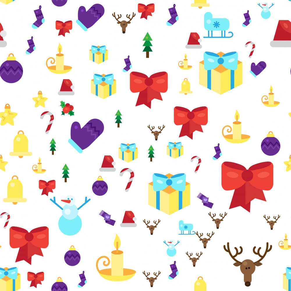 Festive Christmas Pattern by Marika Barsrsind — canvas wall art
