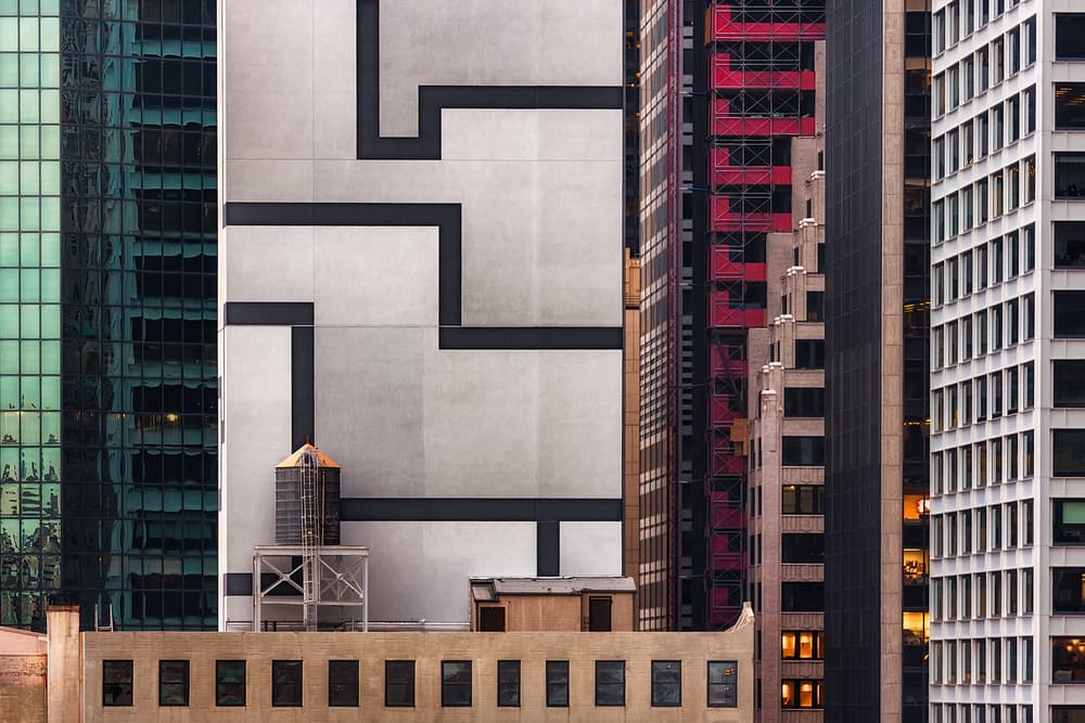 Geometric City Facades by Juan Garcia Garcia Lucas (Pixelecta) — canvas wall art