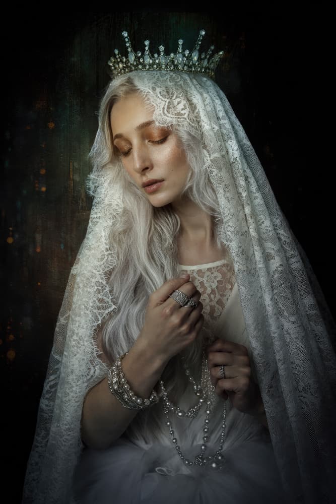 Serene Crowned Woman by Siegart — canvas wall art
