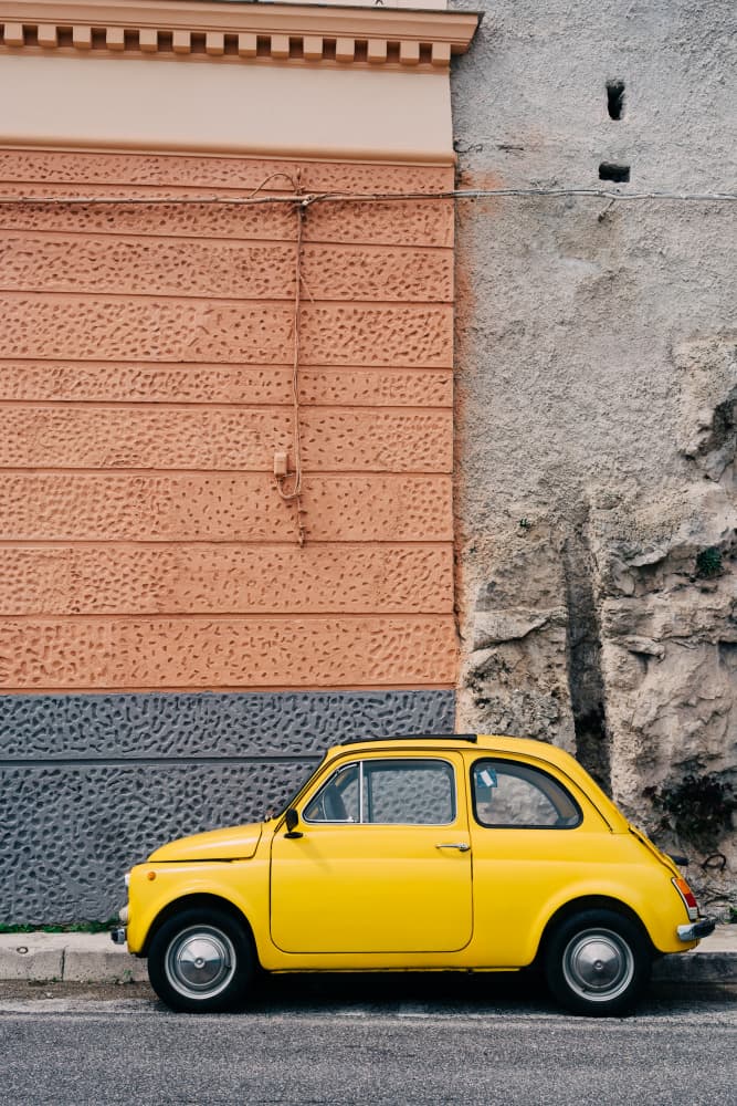 Yellow Vintage Street Car by Bethany Young — canvas wall art