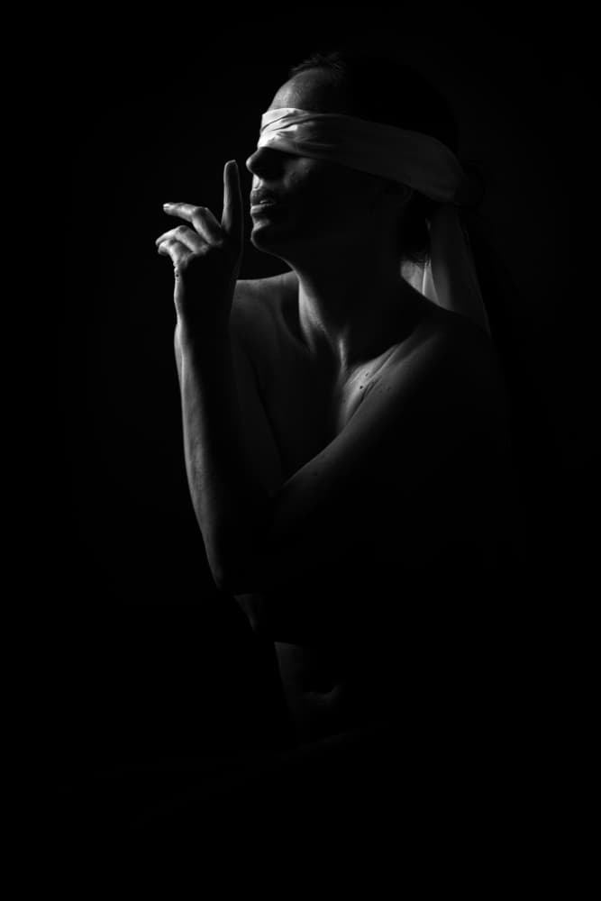 Blindfolded Silence by Moris Raskin — canvas wall art