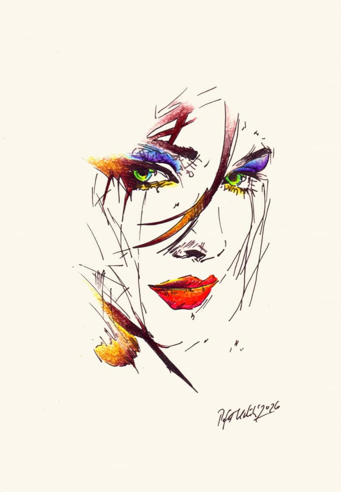 Vibrant Gaze Illustration by Rafal Kulik — canvas wall art