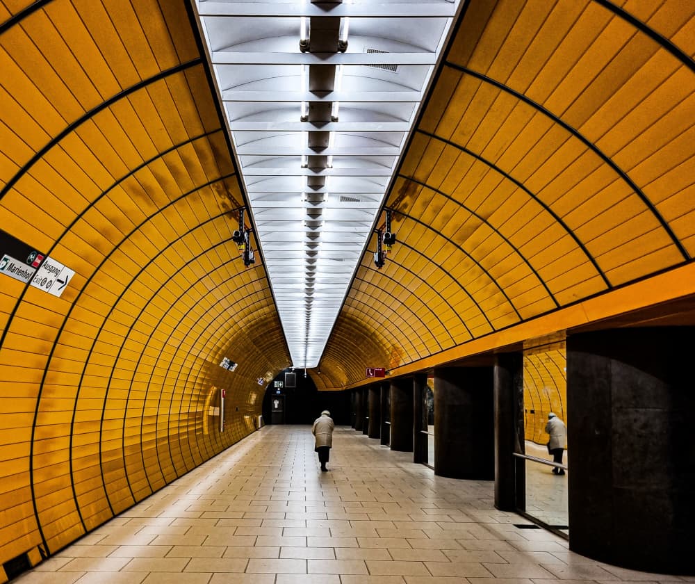 Yellow Subway Solitude by Stephane Navailles — canvas wall art
