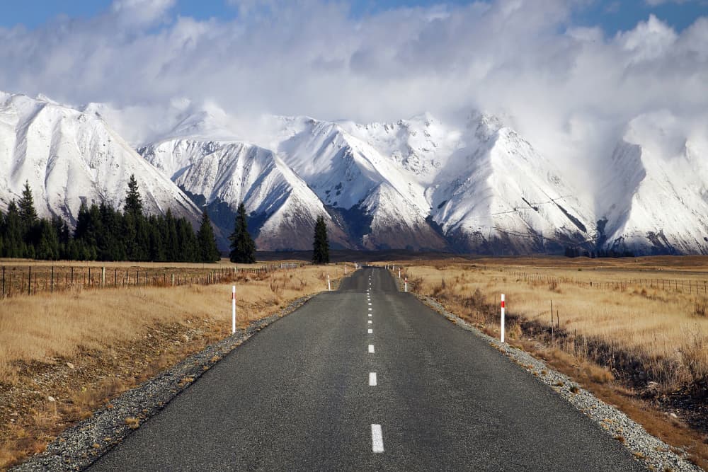 Road to Snowy Mountains by Dragan Keca — canvas wall art