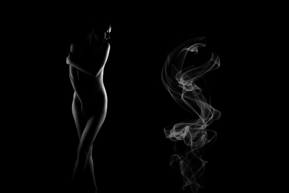 Nude Figure and Smoke by Prithul Das — canvas wall art