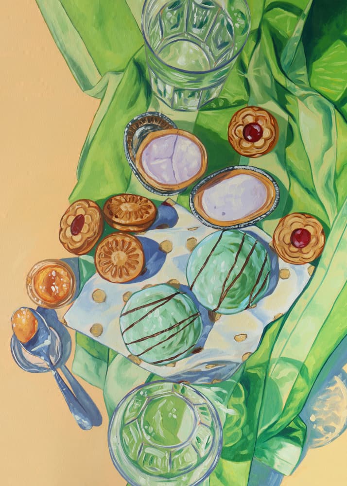 Sweet Mint Green Still Life by Anna Zdanowicz — canvas wall art