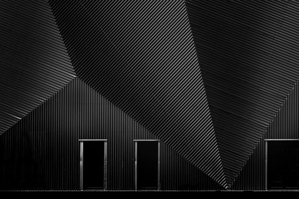 Dark Geometric Facade by Greetje van Son — canvas wall art