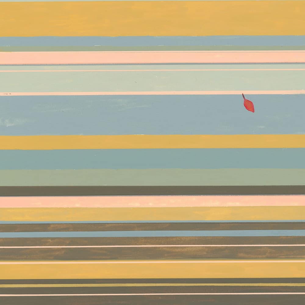 Autumn Leaf on Stripes by Isabelle Brent — canvas wall art