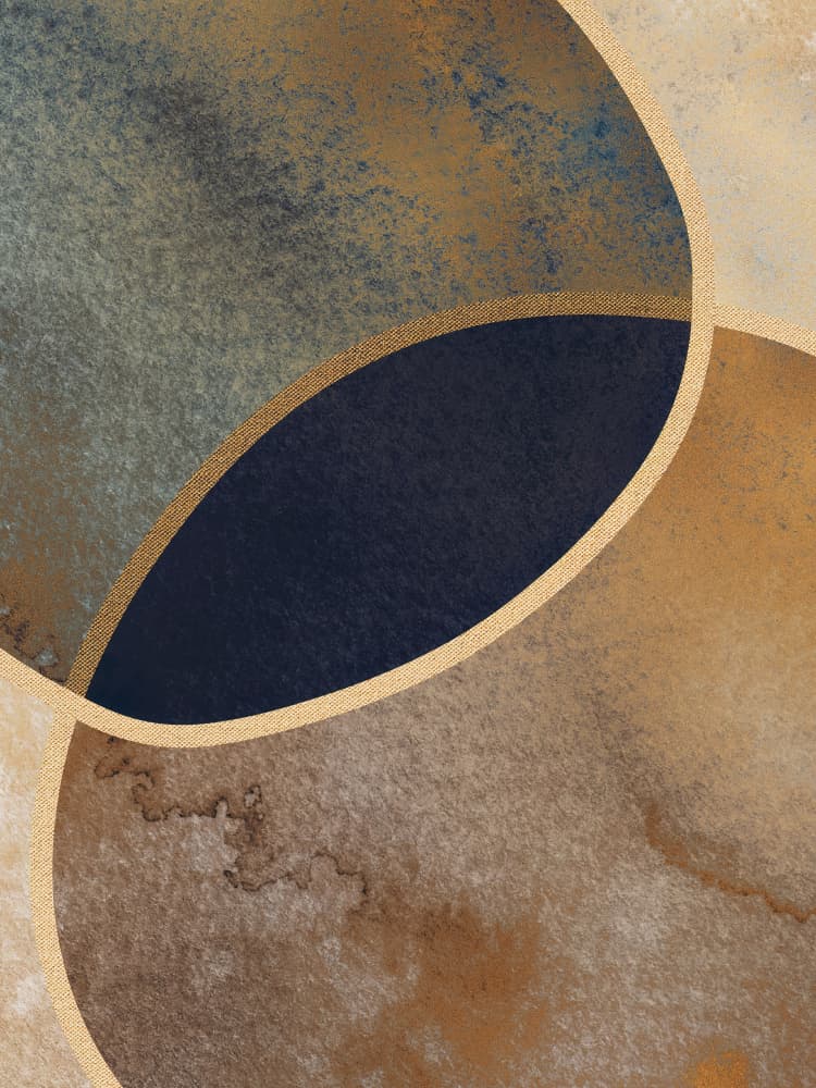 Modern Golden Geometry by Bilge Paksoylu — canvas wall art